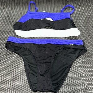 Shade & Shore Women's Bikini - Black, Blue, and White